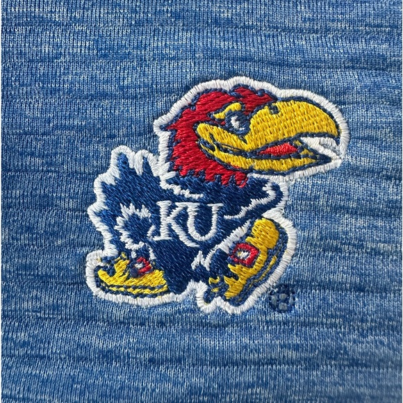 adidas 🏀 Women’s Blue Heather ClimaLite ‘KU JAYHAWKS’ Performance Half Zip - S - Picture 4 of 13